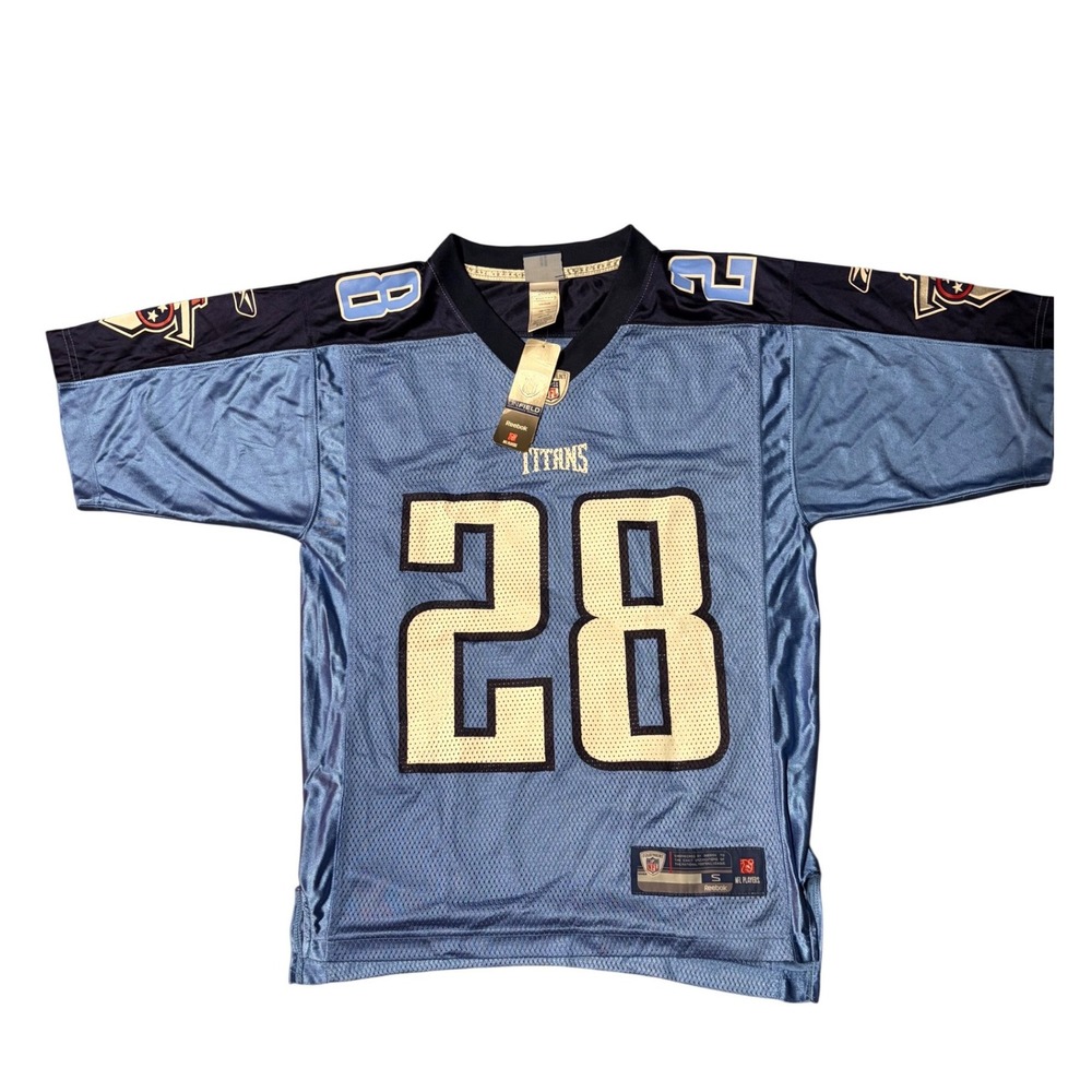 Tennessee Titans Chris Johnson 28 Jersey Mens Small Light Blue NFL Reebok NWT